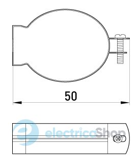 Крепление металлическое e.industrial.pipe.clip.hang.1/2" для подвески труб i0470001 E.NEXT