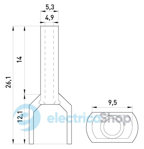Изолированный наконечник e.terminal.stand.te.2.6.black (TE6014 black) 2x6 кв.мм, черный, 100шт s4037010 E.NEXT