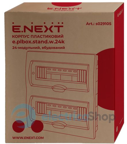 Корпус пластиковый 24-модульный e.plbox.stand.w.24k, встроенный s029105 E.NEXT