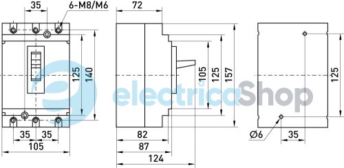 Силовий автоматичний вимикач e.industrial.ukm.100R.63 з регулюванням, 3р, 63А i091003 E.NEXT