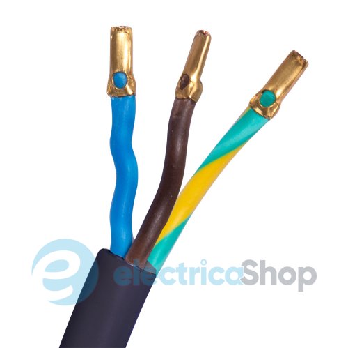 Шнур з вилкою e.wire.plug.black.1,5, 3х1,5, 1,2м, чорний E.NEXT l020014