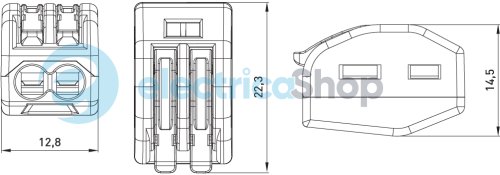 Клемна колодка e.lc.pro.pl.2 з натискним важелем p0660001 E.NEXT