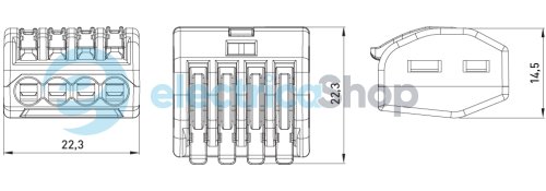 Клемна колодка e.lc.pro.pl.4 з натискним важелем p0660007 E.NEXT