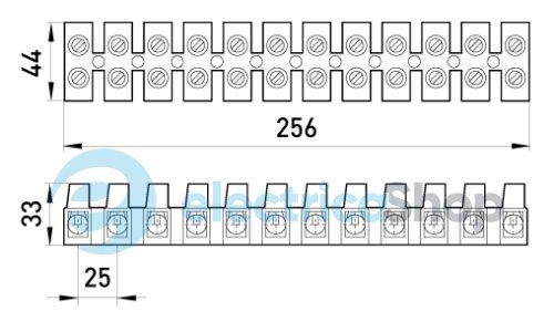 Клеммная колодка делимая, 12групп e.tc.stand.12.40, 100 А s016006 E.NEXT s016006 E.NEXT