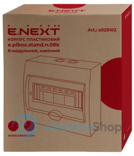 Корпус пластиковый 12-модульный e.plbox.stand.n.12k, навесной s029104 E.NEXT