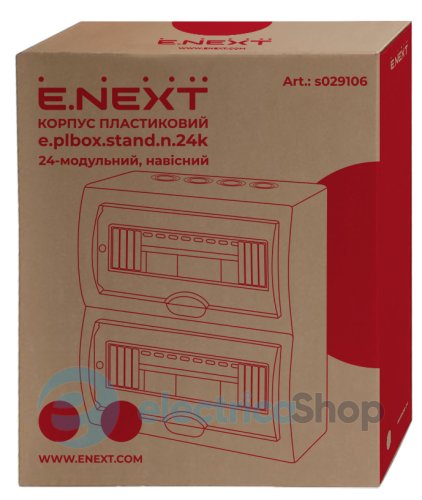 Корпус пластиковый 24-модульный e.plbox.stand.n.24k, навесной s029106 E.NEXT