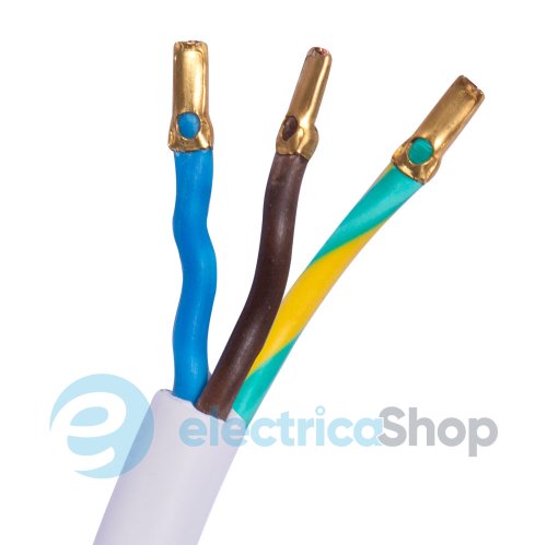 Шнур з вилкою e.wire.plug.white.1,5, 3х1,5, 1,2м, білий E.NEXT l020013