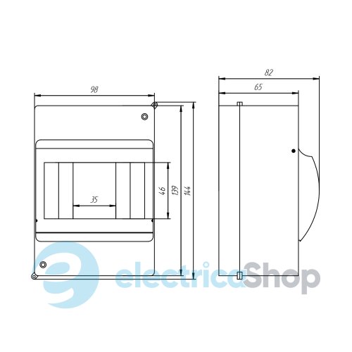 Корпус пластиковый 4-модульный e.plbox.stand.n.04k, навесной s029112 E.NEXT