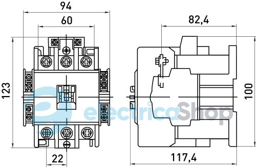 Контактор e.industrial.ukc.65.110, 65А, 110В, 3P, 1NO+1NC, i.0090037 E.NEXT
