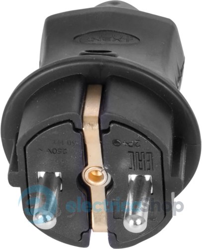 Вилка прямая каучуковая e.plug.rubber.028.16, с з/к, 16A, s9100023 E.NEXT