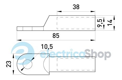 Оцинкованный кабельный наконечник e.end.stand.z.50мм.кв. M10мм L=86мм E.NEXT s021005