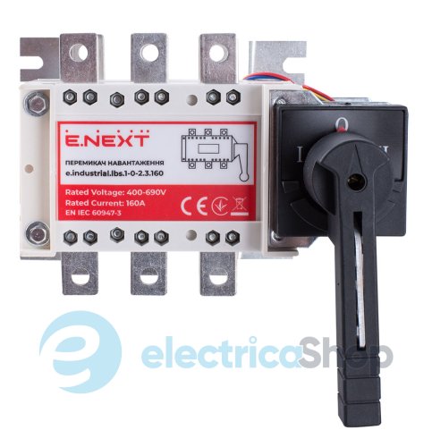Переключатель нагрузки 1-0-2 , 3P, 160А, e.industrial.lbs.1-0-2.3.160 i089007 E.NEXT