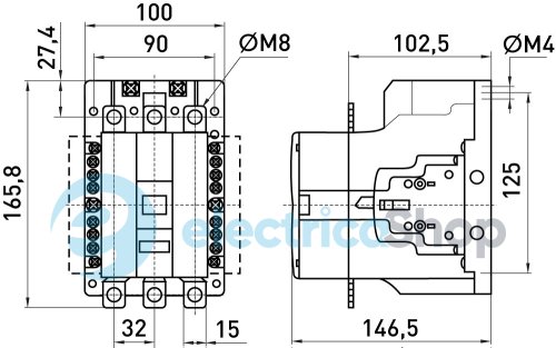Контактор e.industrial.ukc.120.110, 120А, 110В, 1no+1nc i.0090053 E.NEXT