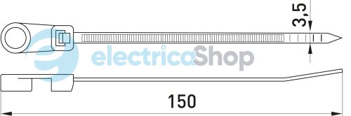 Кабельная стяжка e.rct.stand.150.3.5 с кольцом 150х3,5 мм (100 шт.) s170002 E.NEXT