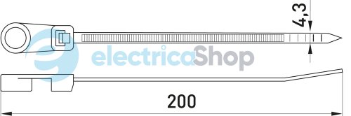 Кабельна стяжка e.rct.stand.200.4.3 з кільцем 200х4,3 мм (100 шт.) E.NEXT s170003