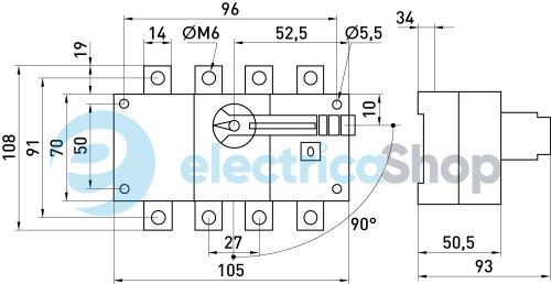 Выключатель нагрузки e.industrial.lbs.1-0.3.100, 3P, 100А i089001 E.NEXT