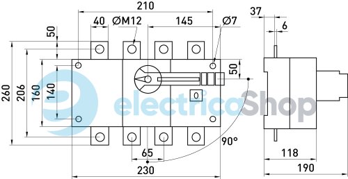Выключатель нагрузки e.industrial.lbs.1-0.3.630, 3P, 630А i089005 E.NEXT