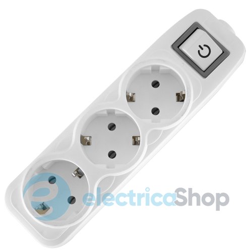 Колодка e.t.es.3.z.s  3 гнізда,  з з/к, з вимикачем E.NEXT s042105