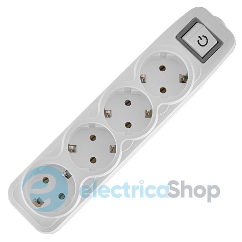 Колодка e.t.es.4.z.s  4 гнізда,  з з/к, з вимикачем E.NEXT s042106