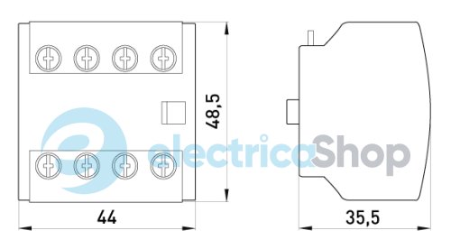 Додатковий контакт e.industrial.au.4.13, 1no+3nc i0140008 E.NEXT