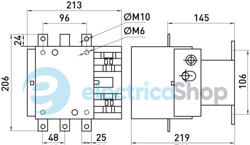 Контактор e.industrial.ukc.330.400, 330А, 400В, 1no i.0090066 E.NEXT
