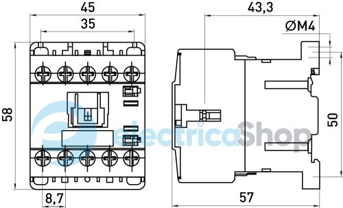 Контактор e.industrial.ukc.12m.220.NC, 12A, 220В, 1nc i.0090070 E.NEXT