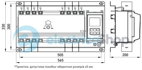 Пристрій АВР (I-0-II) e.industrial.ats.3.400, 3p, 400А i088019 E.NEXT