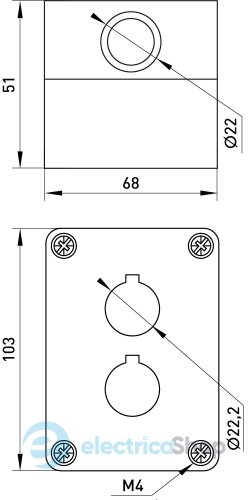 Корпус для 2 кнопок e.mb.box02 p0810147 E.NEXT