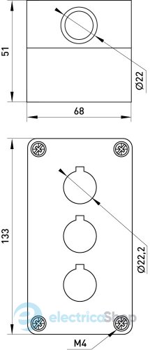 Корпус для 3 кнопок e.mb.box03 p0810148 E.NEXT