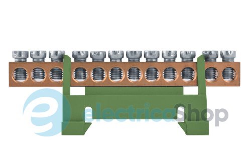 Шина нулевая e.bs.stand.1.12.green 12 отв., зеленый s025008 E.NEXT