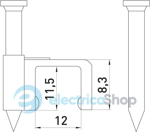 Скоба плоска e.fcc.stand.12 (100шт) E.NEXT s013008