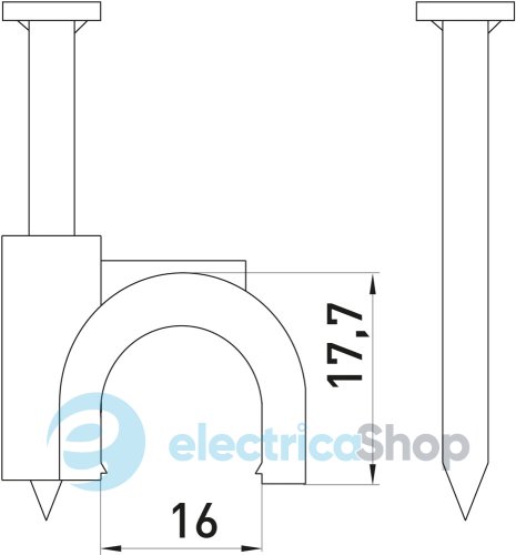 Скоба кругла e.ccc.stand.16 (100шт) E.NEXT s014007