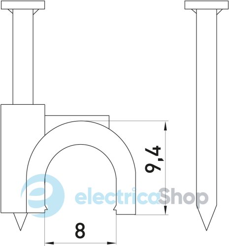 Скоба круглая e.ccc.stand.8 (100шт) s014003 E.NEXT