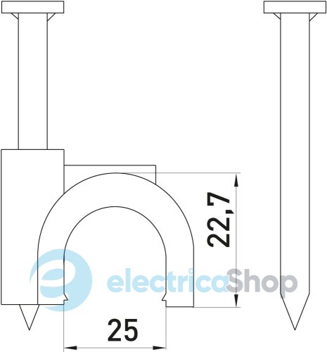 Скоба кругла e.ccc.stand.25 (50шт) E.NEXT s014011