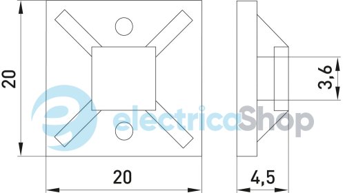 Основа e.ctb.stand.20.20 під кабельну стяжку, 20х20мм E.NEXT s015097