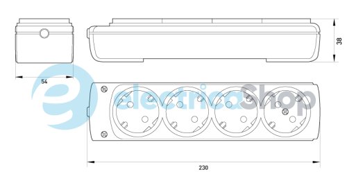 Колодка e.t.es.4.z  4 гнізда,  з з/к E.NEXT s042103