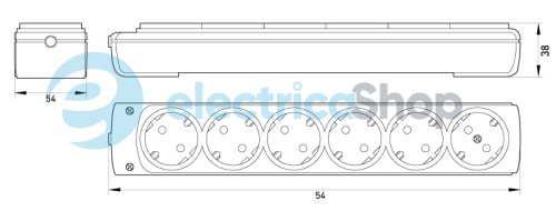 Колодка e.t.es.6.z  6 гнізд,  з з/к E.NEXT s042104