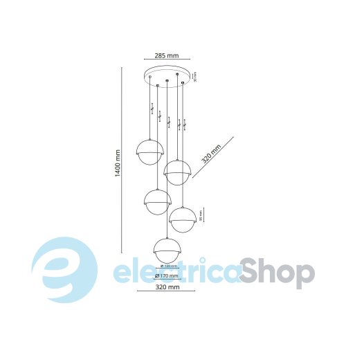 Підвісний світильник TK-Lighting BONO SABIA 5 10966
