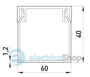 Короб пластиковий e.trunking.stand.60.40, 60х40мм, 2м s033009 E.NEXT