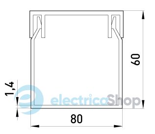 Короб пластиковий e.trunking.stand.80.60, 80х60мм, 2м s033010 E.NEXT