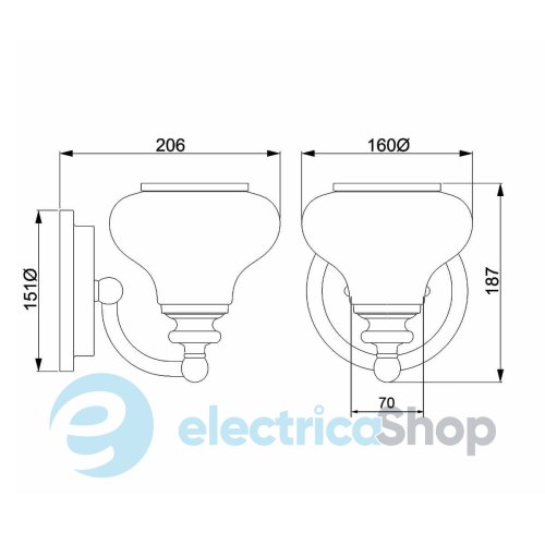 Бра Elstead HK-AINSLEY1-BATH-BB
