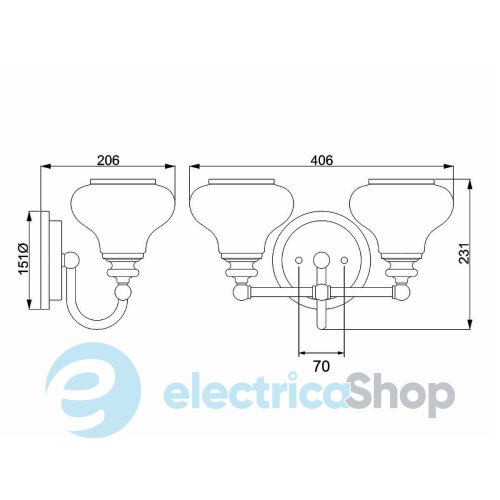 Бра Elstead HK-AINSLEY2-BATH-BB