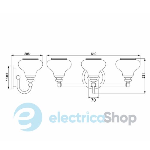 Бра Elstead HK-AINSLEY3-BATH-BB