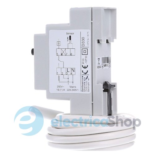 Терморегулятор Devi Devireg 330, -10 - +10°C, 16A/230V, DIN, с датчиком пола 140F1070