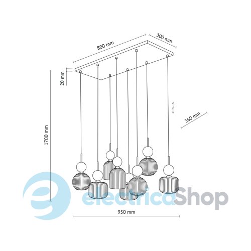 Люстра TK-Lighting SOPHIA GREEN COGNAC 11151
