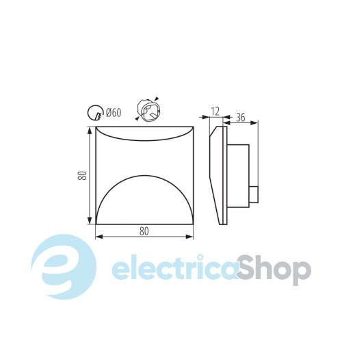 Светильник лестничный Kanlux EXIN LED 2,5W 4000K 50Lm IP65 39139