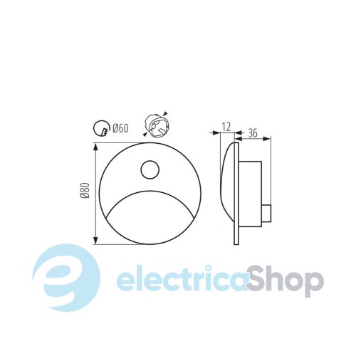 Светильник лестничный Kanlux EXIN LED 2,5W 3000K 50Lm IP65 39124 Sensor