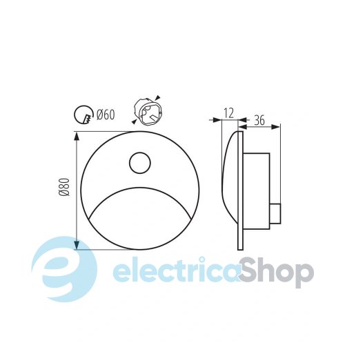 Світильник сходовий Kanlux EXIN LED 2,5W 3000K 50Lm IP65 39125 Sensor