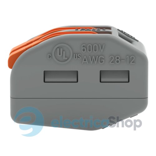 Клеммник WAGO 2 (монолитных или многожильных провода) х 0,08-4 мм 32A Cu артикул 222-412