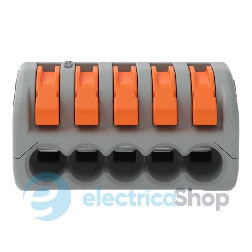 Клеммник WAGO 5 (монолитных или многожильных провода) х 0,08-4 мм 32A Cu артикул 222-415